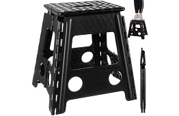 Összecsukható szék – fekete-fehér puff