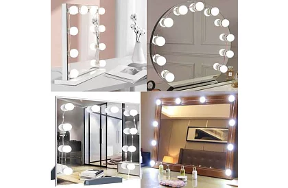 LED tükörre szerelt LED lámpák - sminkasztal - 10 db-os készlet