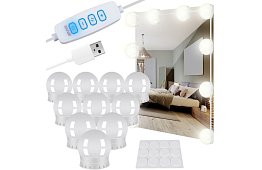 LED tükörre szerelt LED lámpák - sminkasztal - 10 db-os készlet