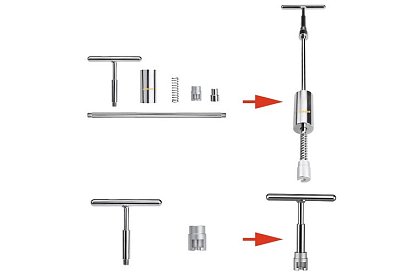 Karosszéria javító készlet visszafordítható kalapáccsal