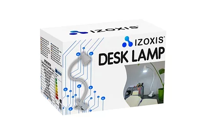 LED asztali lámpa fém klipszel - fehér