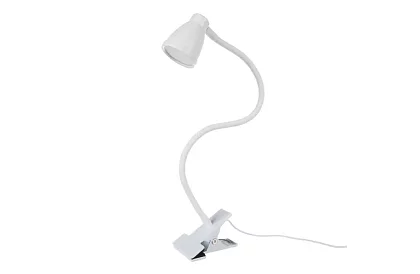 LED asztali lámpa fém klipszel - fehér