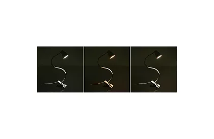 LED asztali lámpa fém klipszel - fehér