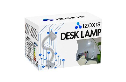 LED asztali lámpa fém klipszel - fehér