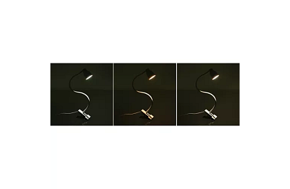 LED asztali lámpa fém klipszel - fehér