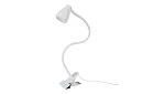 LED asztali lámpa fém klipszel - fehér