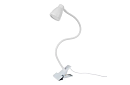 LED asztali lámpa fém klipszel - fehér