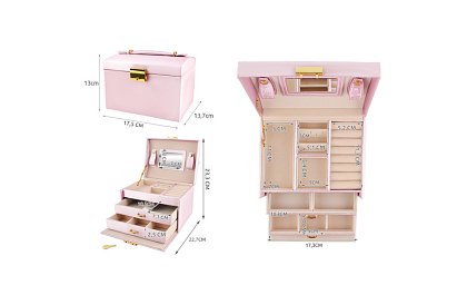 Elegáns ékszerdoboz – rózsaszín záras és szatén felülettel