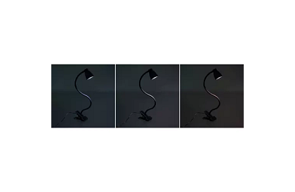 LED asztali lámpa fém klipszel – fekete