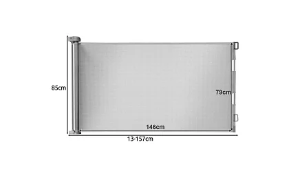 Kihúzható biztonsági redőny ajtóra – szürke - 157 cm