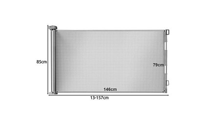 Kihúzható biztonsági redőny ajtóra – szürke - 157 cm