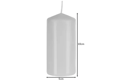Fehér hengeres gyertya 10x5 cm – 8 darabos készlet
