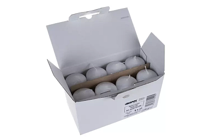 Fehér hengeres gyertya 10x5 cm – 8 darabos készlet