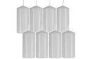 Fehér hengeres gyertya 10x5 cm – 8 darabos készlet