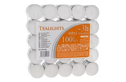 Teásgyerty fehér – égési idő 3 óra - csomag 100 db