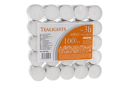 Teásgyerty fehér – égési idő 3 óra - csomag 100 db