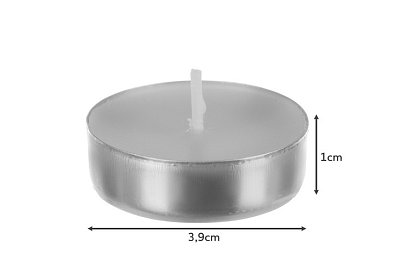 Teásgyerty fehér – égési idő 3 óra - csomag 100 db