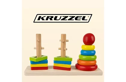 Fa fából készült kirakós játékok gyerekeknek – formák válogatója