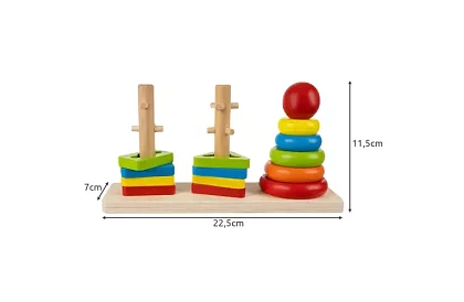 Fa fából készült kirakós játékok gyerekeknek – formák válogatója