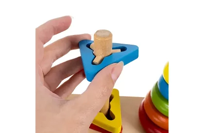 Fa fából készült kirakós játékok gyerekeknek – formák válogatója