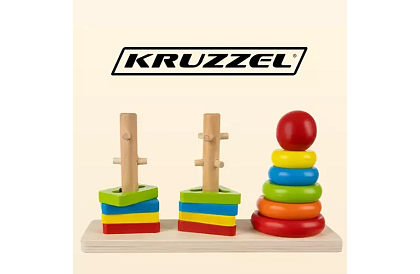 Fa fából készült kirakós játékok gyerekeknek – formák válogatója