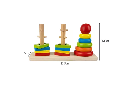 Fa fából készült kirakós játékok gyerekeknek – formák válogatója