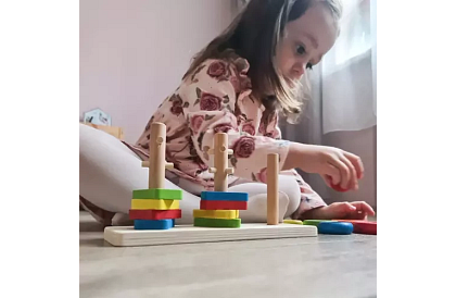 Fa fából készült kirakós játékok gyerekeknek – formák válogatója