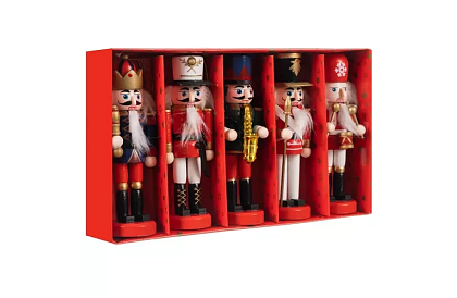 Fa díszes fából készült diótörő – Karácsonyi dekoráció 5 db