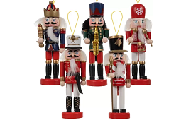 Fa díszes fából készült diótörő – Karácsonyi dekoráció 5 db