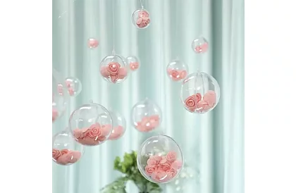 Átlátszó gömbök, 12 db-os összecsukható – kreatív készlet