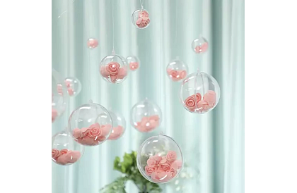 Átlátszó gömbök, 12 db-os összecsukható – kreatív készlet