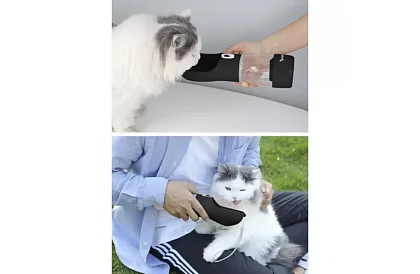 Utazási vízpalack kutyáknak, jutalom tálkával