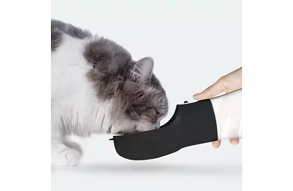 Utazási vízpalack kutyáknak, jutalom tálkával