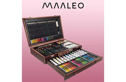 Festék készlet fából készült tokban – 130 elem