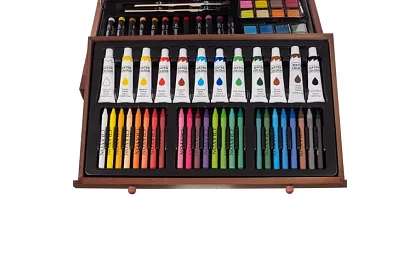 Festék készlet fából készült tokban – 130 elem
