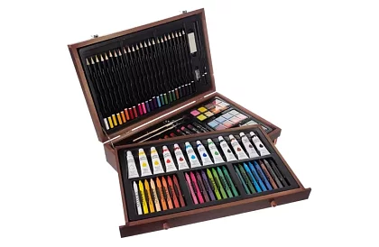 Festék készlet fából készült tokban – 130 elem