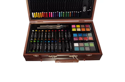 Festék készlet fából készült tokban – 130 elem
