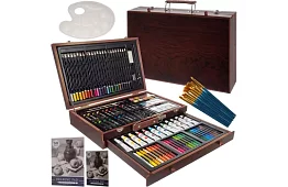 Festék készlet fából készült tokban – 130 elem