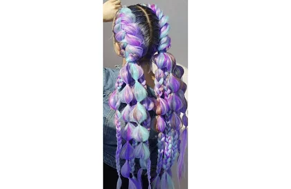 Szinétikus ombre fonatok hajra lila-kék