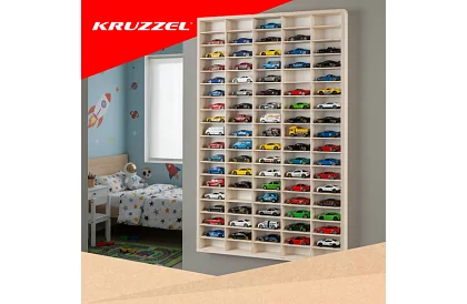 Fa fali polc - autószervező - 90 rekesz