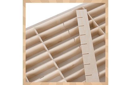 Fa fali polc - autószervező - 90 rekesz