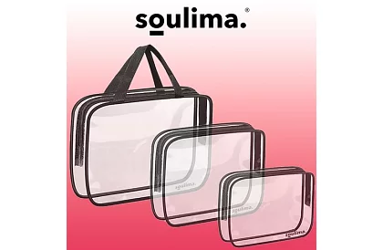 Átlátszó kozmetikai táskákkal – 3 darabos készlet