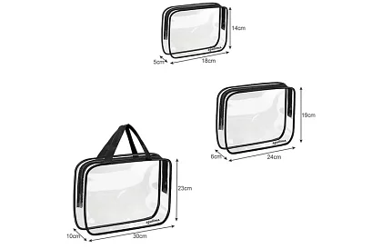 Átlátszó kozmetikai táskákkal – 3 darabos készlet