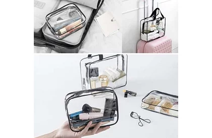 Átlátszó kozmetikai táskákkal – 3 darabos készlet