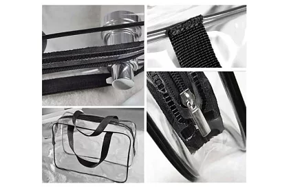 Átlátszó kozmetikai táskákkal – 3 darabos készlet