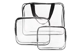 Átlátszó kozmetikai táskákkal – 3 darabos készlet