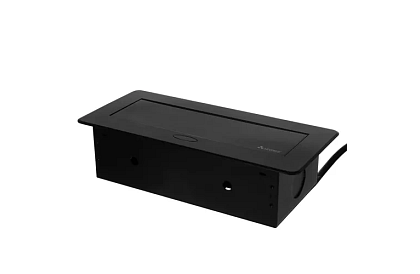 Beépített kihúzható aljzat 2x 220V + 2x USB – fekete