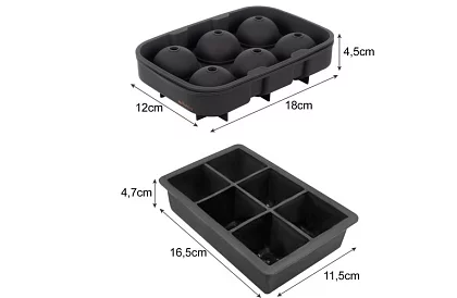 2 szilikon jégformák - goly és XXL kockák