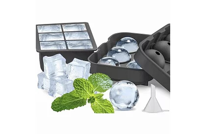 2 szilikon jégformák - goly és XXL kockák