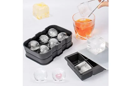 2 szilikon jégformák - goly és XXL kockák